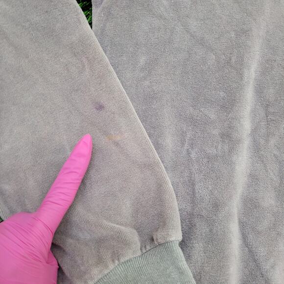 Vintage 80s MOD Velour Collared Sweater Womens S/M 19x23 Crop - Picture 2 of 10